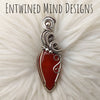 "Drip Drop" Carnelian Agate And Sterling Silver  Statement Pendant