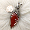 "Drip Drop" Carnelian Agate And Sterling Silver  Statement Pendant