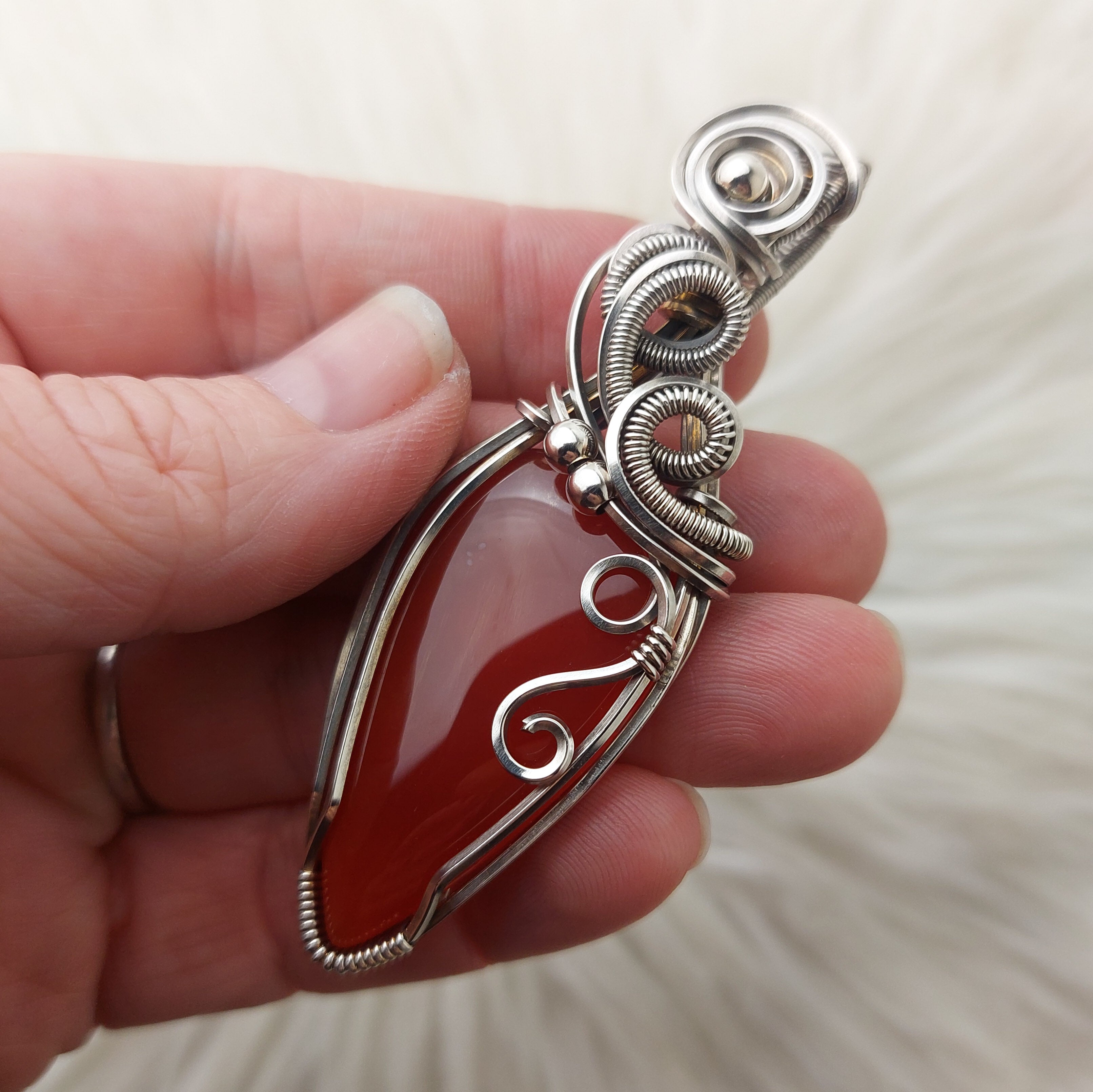 Sterling Lapis outlet & Carnelian Statement Pendant