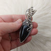 "Night Flight" Fossilized Palm Root And Sterling Silver Statement Pendant