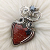 "Redrum" Orbital Jasper And Sterling Silver Heart Statement Pendant