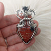 "Redrum" Orbital Jasper And Sterling Silver Heart Statement Pendant