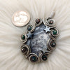 "Night Tide" Dendritic Opal, Smoked Ethiopian Opal, and Sterling Silver Statement Pendant