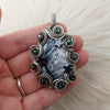 "Night Tide" Dendritic Opal, Smoked Ethiopian Opal, and Sterling Silver Statement Pendant