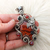 "Sanctuary" Red Orbital Jasper And Sterling Silver Statement Pendant