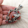 "Sanctuary" Red Orbital Jasper And Sterling Silver Statement Pendant