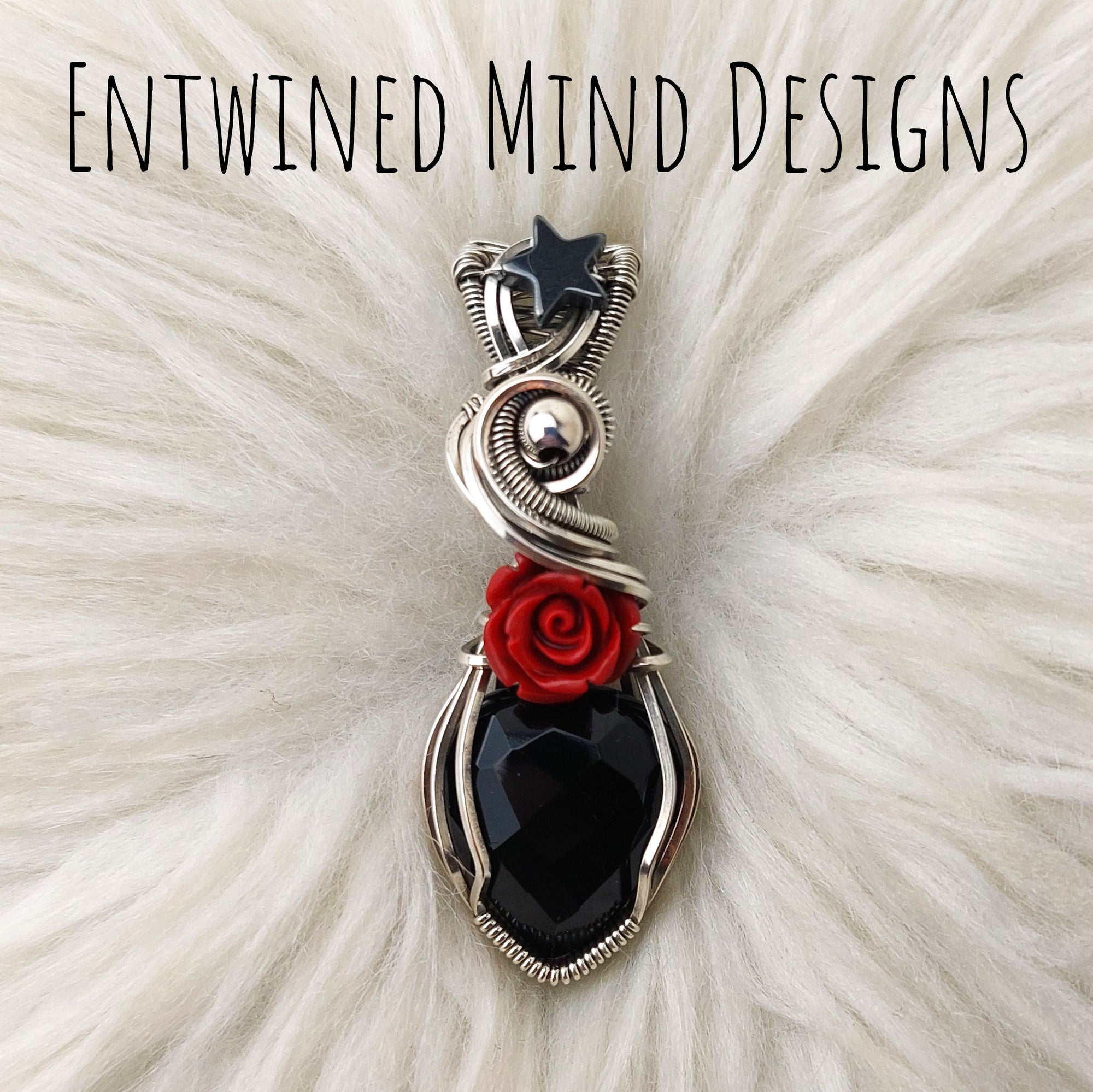 "Dawn" Faceted Black Onxy And Sterling Silver Statement Pendant