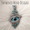 "Draco" Glass eye, Kingman Turquoise Statement Pendant In Sterling Silver