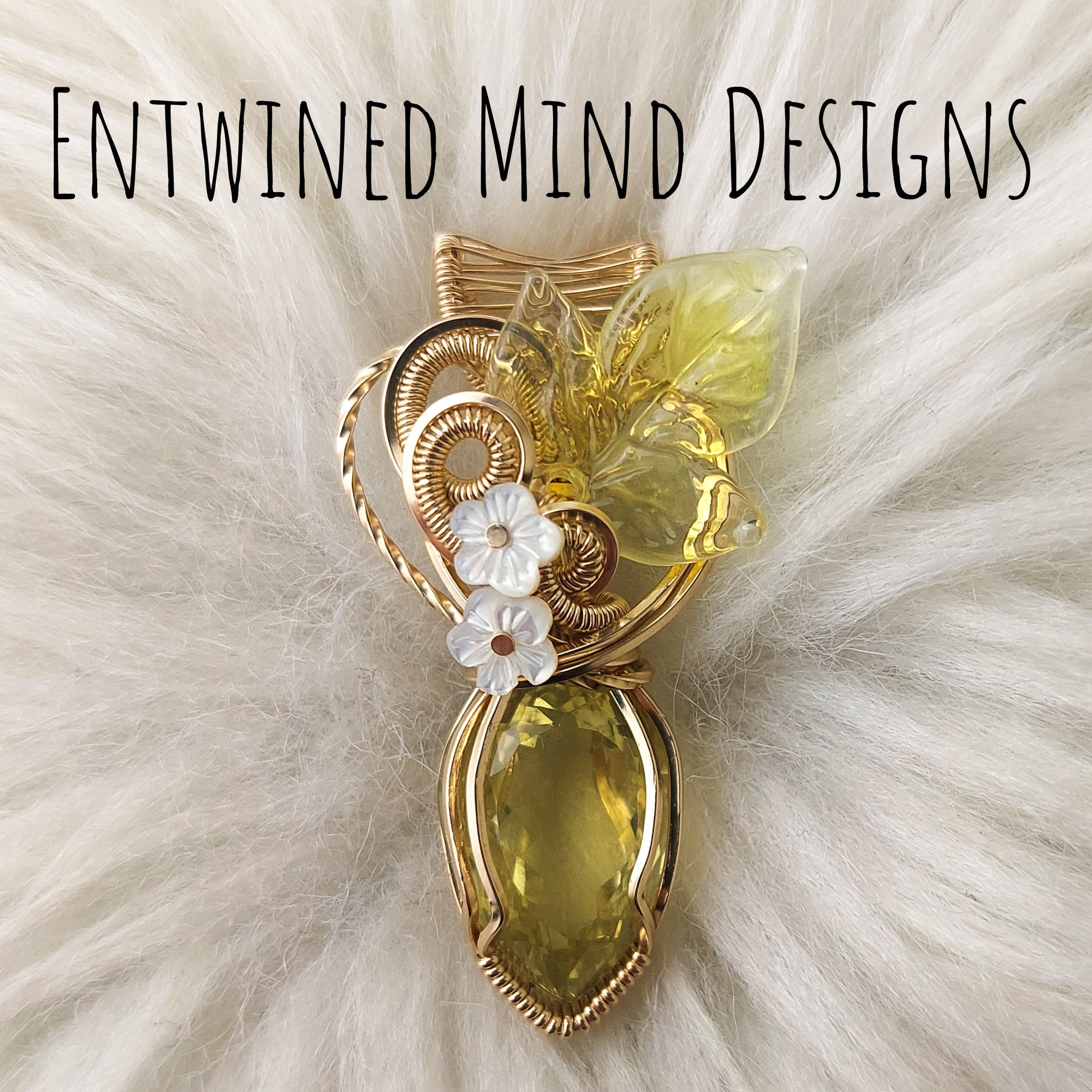 Lemon Quartz Gold Fill Statement Pendant