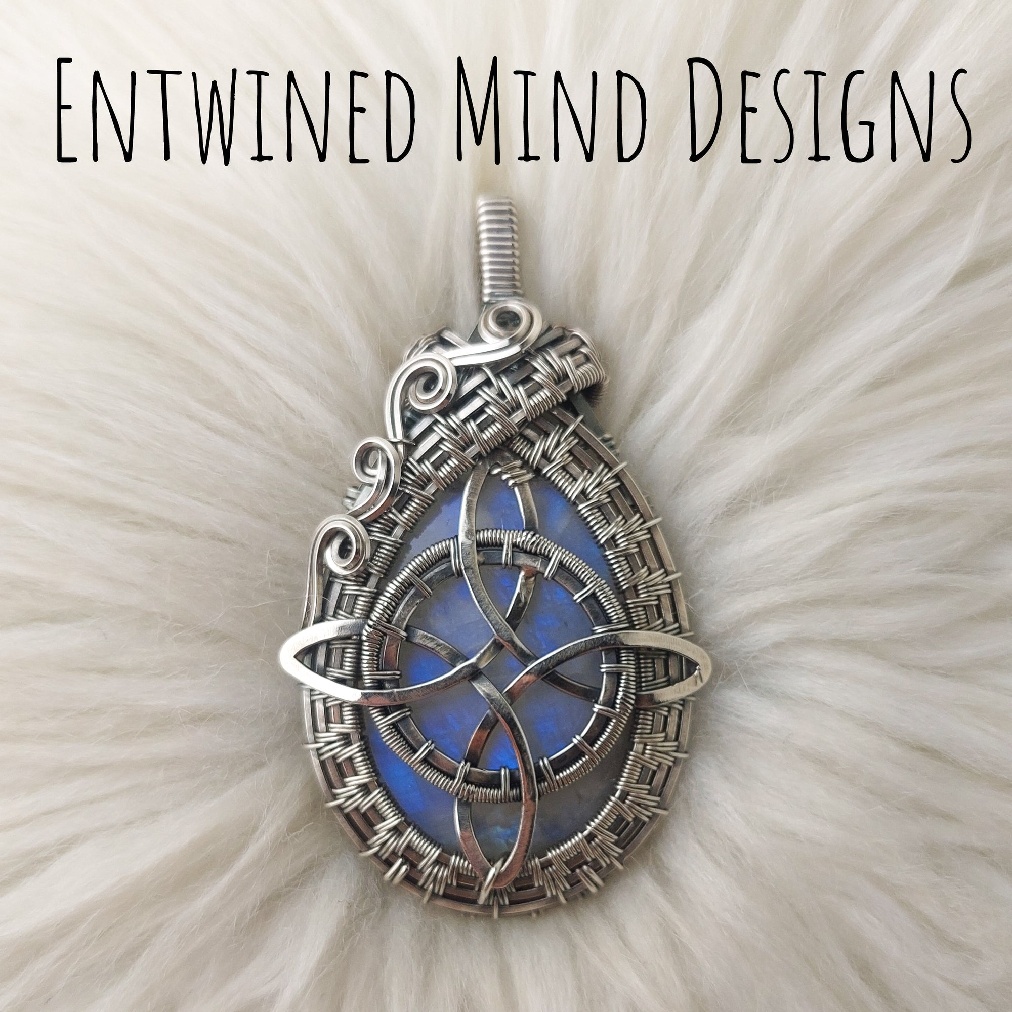 Witch's Knot Handy Trendy Collaboration Moonstone Statement Pendant In Sterling Silver