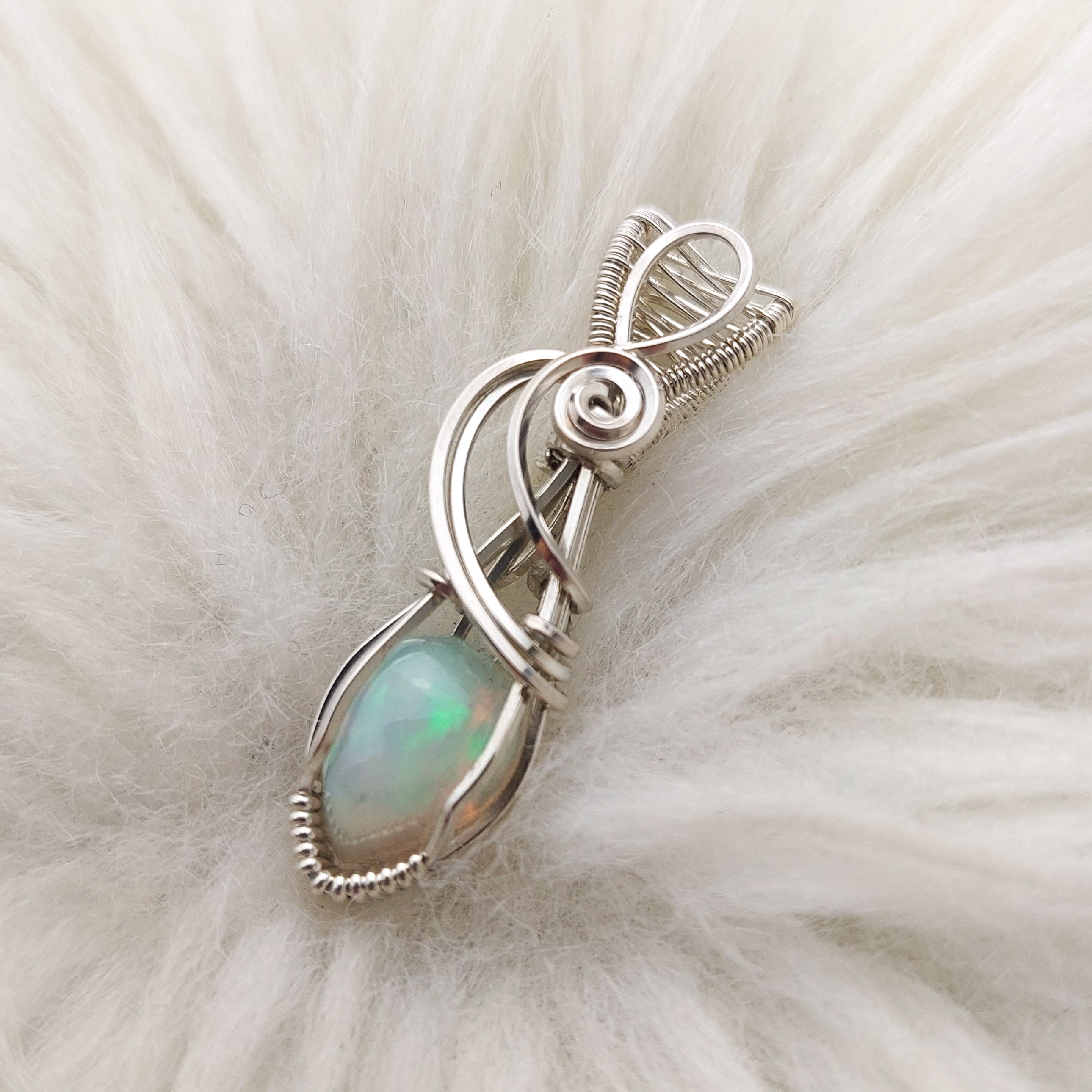 Raw Ethiopian Opal hotsell Wire Wrapped Pendant