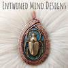 Scarab Beetle Labradorite In Copper Statement Pendant