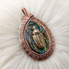 Scarab Beetle Labradorite In Copper Statement Pendant