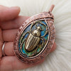 Scarab Beetle Labradorite In Copper Statement Pendant