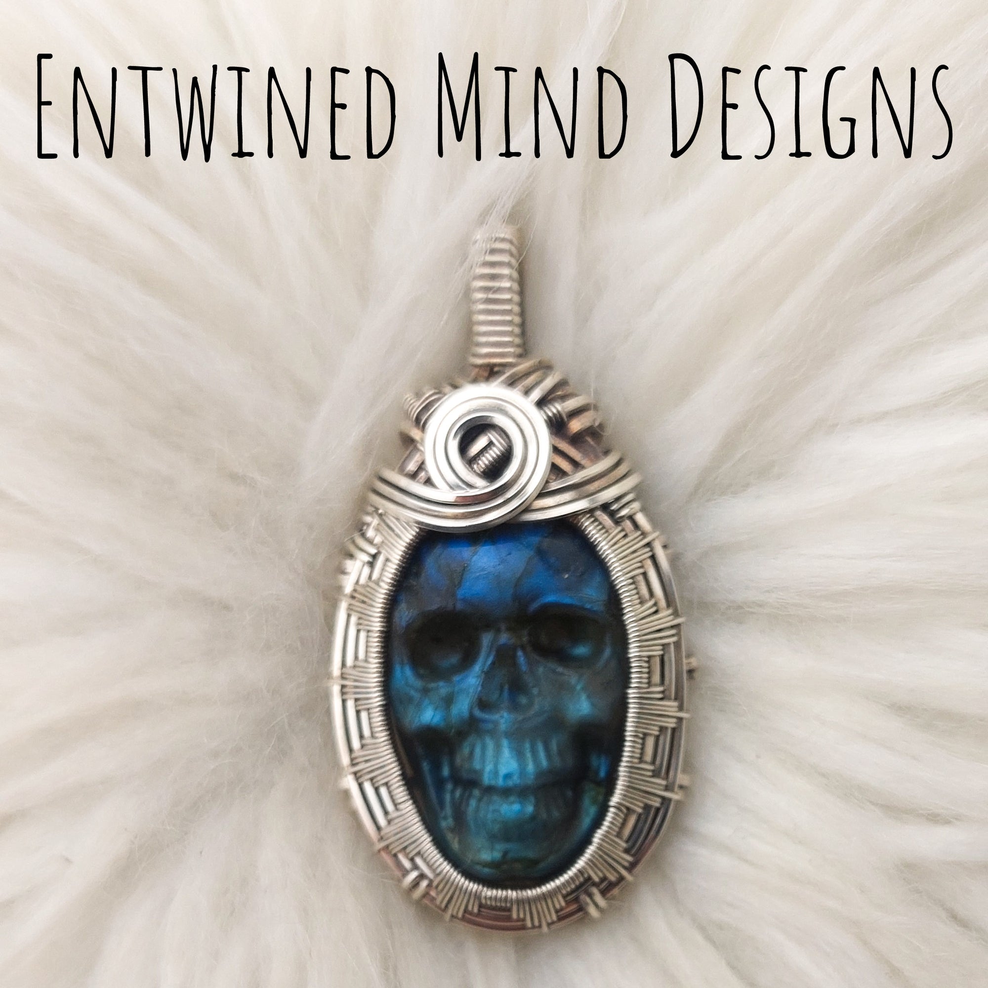 Labradorite Skull Pendant In Sterling Silver