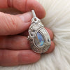 Moonstone And  Sterling Silver Mini Pendant