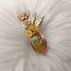 Natural 7 ct Ethiopian Opal, 14k Goldfilled Statement Pendant