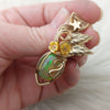 Natural 7 ct Ethiopian Opal, 14k Goldfilled Statement Pendant