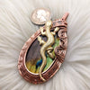 Labradorite And Lizard Copper Statement Pendant