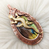 Labradorite And Lizard Copper Statement Pendant