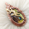 Labradorite And Lizard Copper Statement Pendant