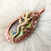 Labradorite And Lizard Copper Statement Pendant