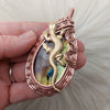 Labradorite And Lizard Copper Statement Pendant