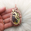 Labradorite And Lizard Copper Statement Pendant