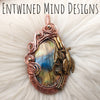 Labradorite And Fish and Bird Copper Statement Pendant