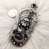 "Dracula" Citrine, Topaz, Black Onyx Pendant In Sterling Silver