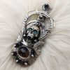 "Dracula" Citrine, Topaz, Black Onyx Pendant In Sterling Silver