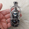 "Dracula" Citrine, Topaz, Black Onyx Pendant In Sterling Silver