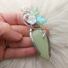 Glowstone Glass Statement Pendant In Sterling Silver