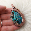 Shattuckite and Scorpion Copper Statement Pendant