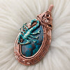 Shattuckite and Scorpion Copper Statement Pendant