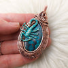 Shattuckite and Scorpion Copper Statement Pendant