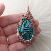 Shattuckite and Scorpion Copper Statement Pendant