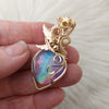 Pink Aurora Opal Doublet 14k Gold Filled Pendant