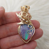 Pink Aurora Opal Doublet 14k Gold Filled Pendant