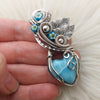 Larimar Heart Statement Pendant In Sterling Silver