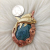 Moss Agate And Fish  Copper Statement Pendant