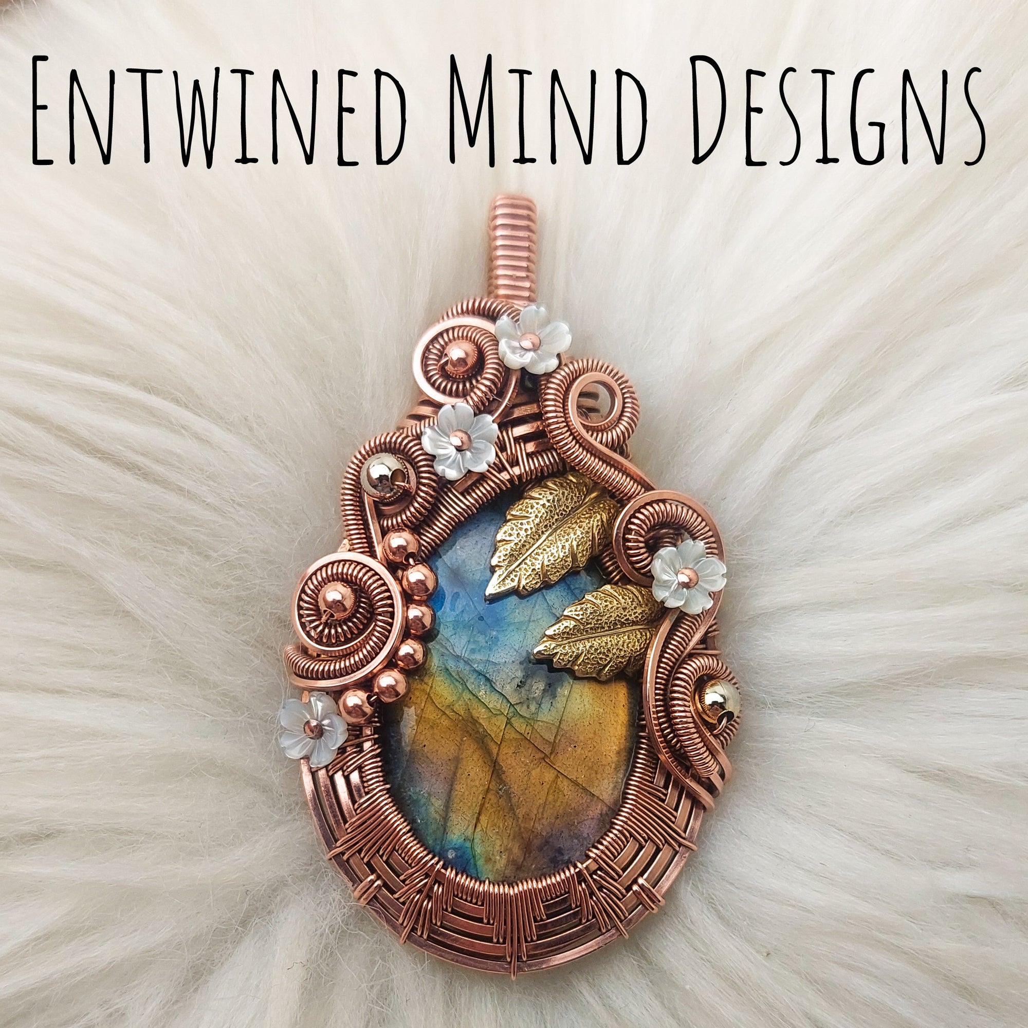 Labradorite In Copper Statement Pendant