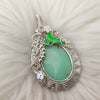 LOTR "Leaves of Lorien" Chrysoprase Sterling Silver Statement Pendant