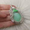 LOTR "Leaves of Lorien" Chrysoprase Sterling Silver Statement Pendant