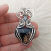 "Dark Heart" Fossil Palm Root and Sterling Silver Statement Pendant