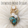 Teal Mojave Turquoise 14k Gold Filled Pendant