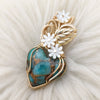 Teal Mojave Turquoise 14k Gold Filled Pendant