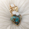 Teal Mojave Turquoise 14k Gold Filled Pendant