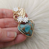 Teal Mojave Turquoise 14k Gold Filled Pendant