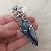 "Dagger" Dendritic Opal and Sterling Silver Statement Pendant